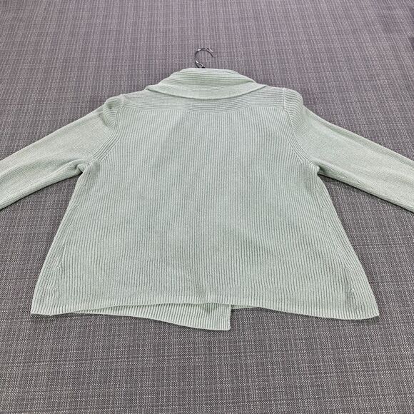 Eileen Fisher Cotton Blend Knit Cardigan Medium Open Front Layer - Picture 3 of 7